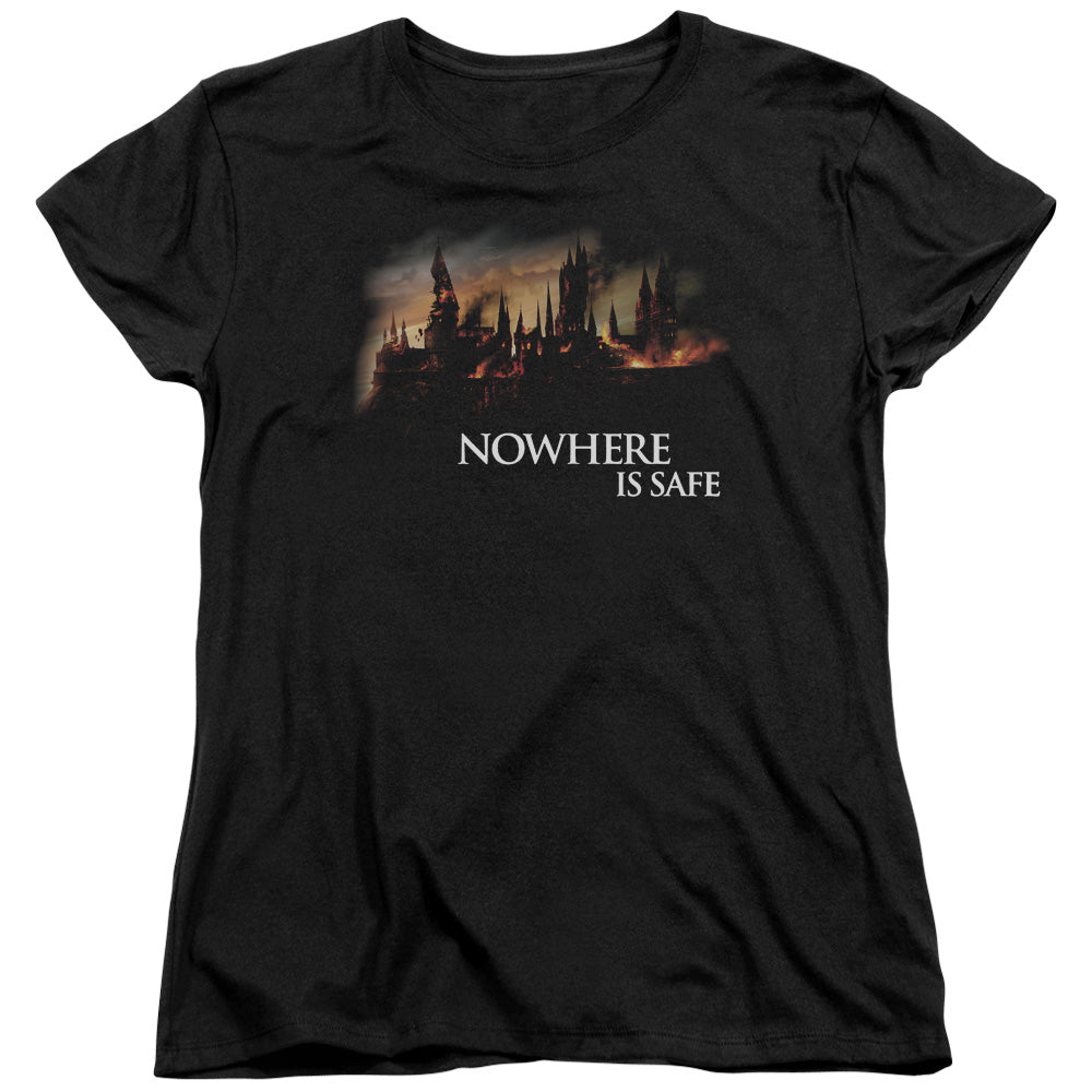 Harry Potter Burning Hogwarts Womens T-Shirt