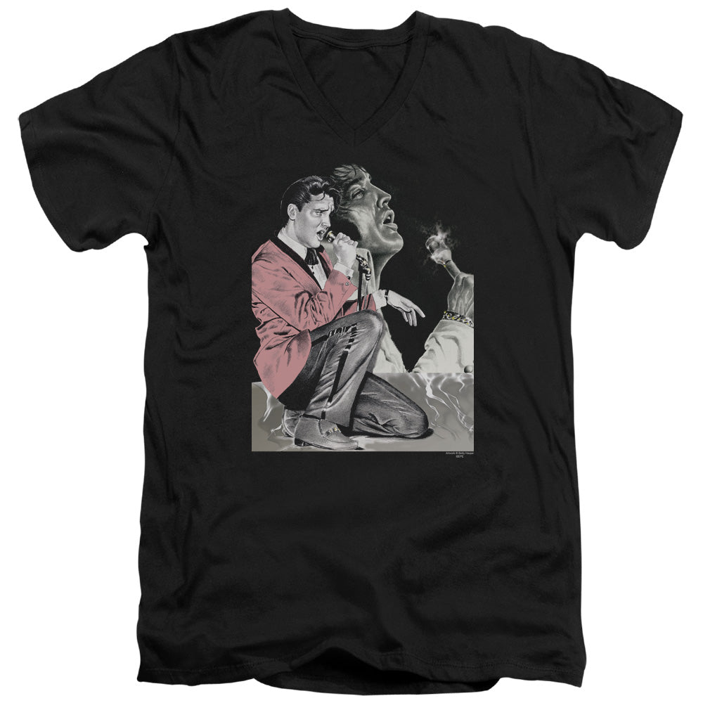 Elvis Presley Rock N Roll Smoke V-Neck T-Shirt