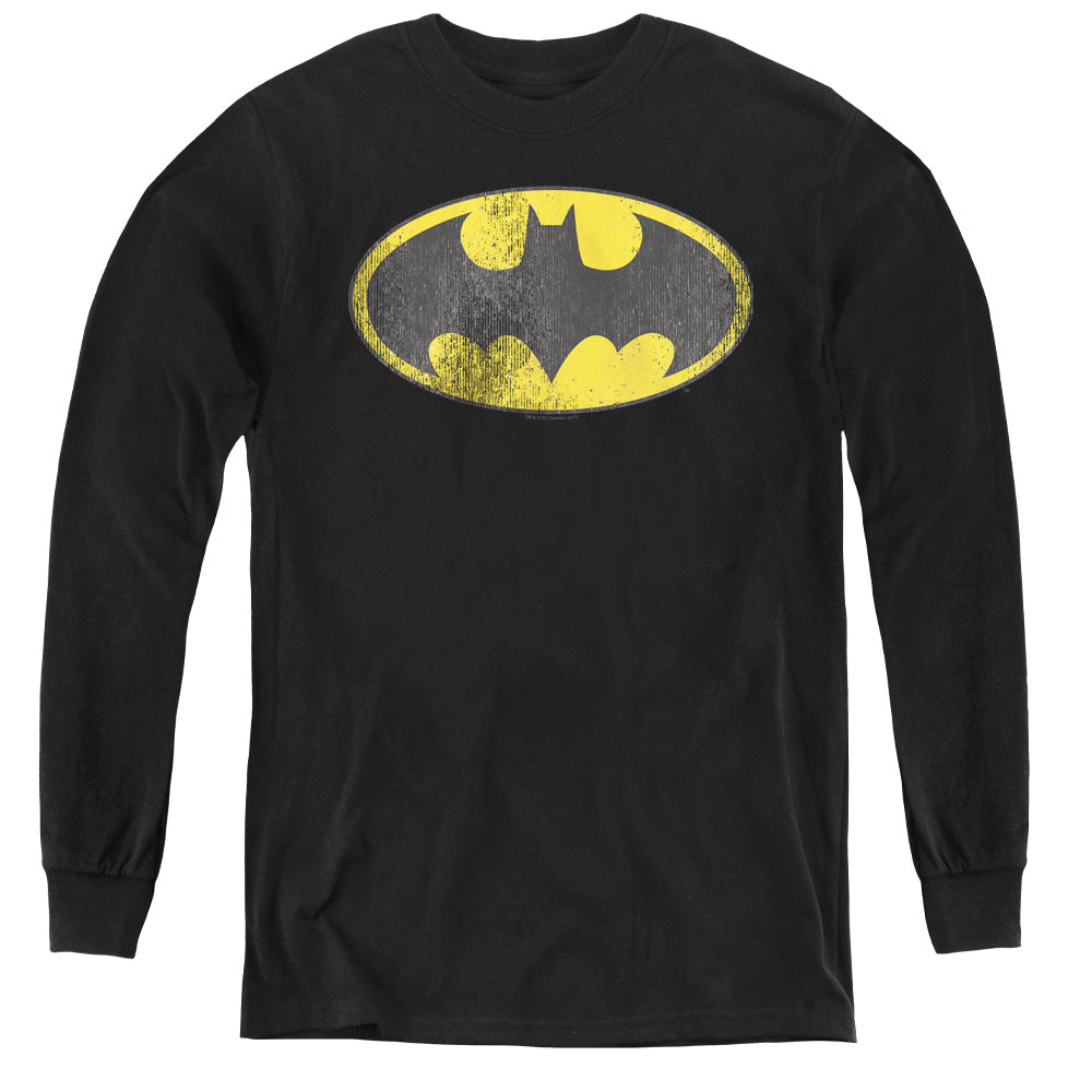 DC Comics Retro Bat Logo Distressed Youth Long Sleeve T-Shirt