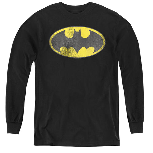DC Comics Retro Bat Logo Distressed Youth Long Sleeve T-Shirt
