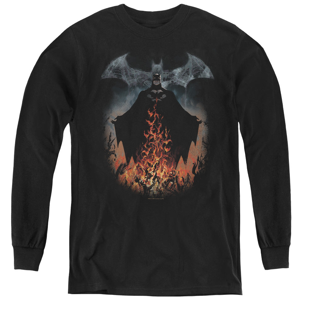 Batman Smoke & Fire Youth Long Sleeve T-Shirt