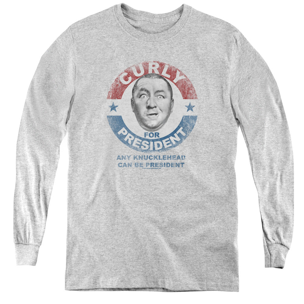 The Three Stooges Curly for President Any Knucklehead Youth Long Sleeve T-Shirt