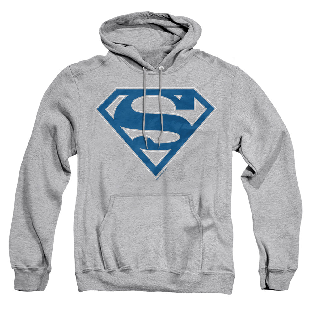 Superman Blue & White Shield Athletic Heather Pullover Hoodie