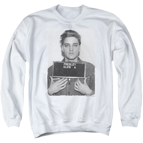 Elvis Presley Army Mug Shot Crewneck Sweatshirt