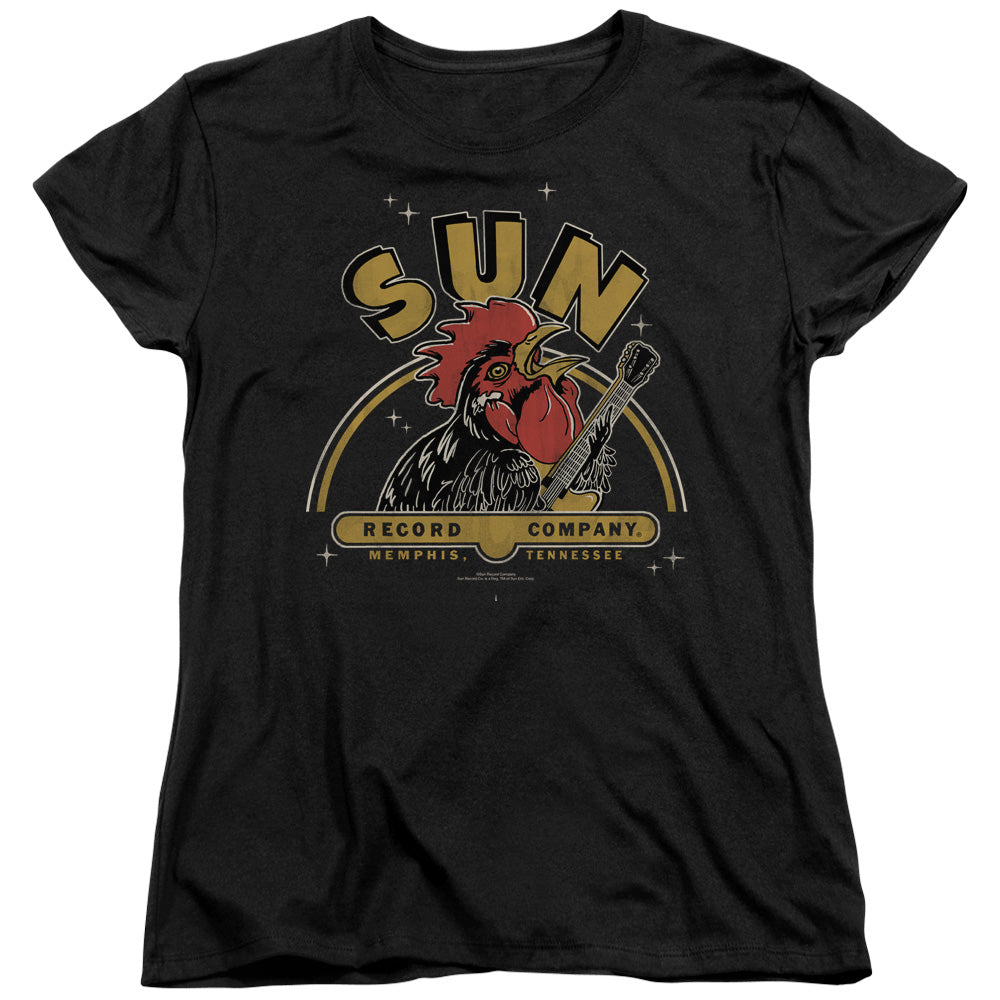 Sun Records Rocking Rooster Womens T-Shirt