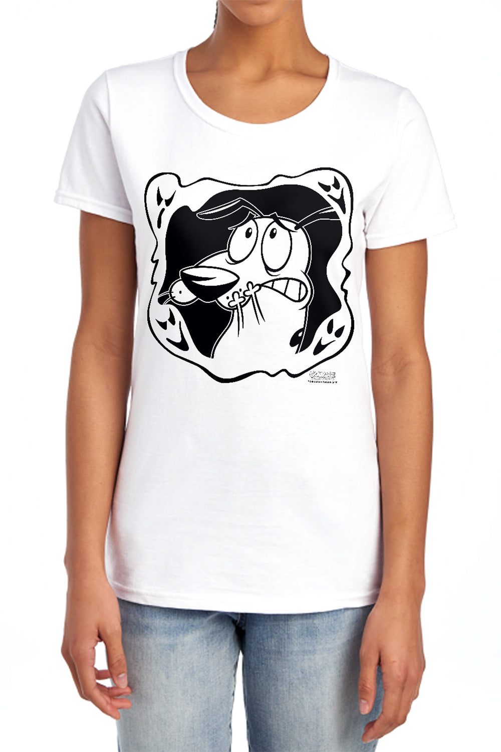 Courage the Cowardly Dog Ghost Frame Womens T-Shirt