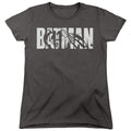 The Batman Text on Gray Womens T-Shirt