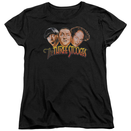 The Three Stooges Three Head Logo Womens T-Shirt