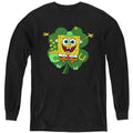 Spongebob Squarepants St. Patrick's Day Spongey Four Leaf Clover Youth Long Sleeve T-Shirt