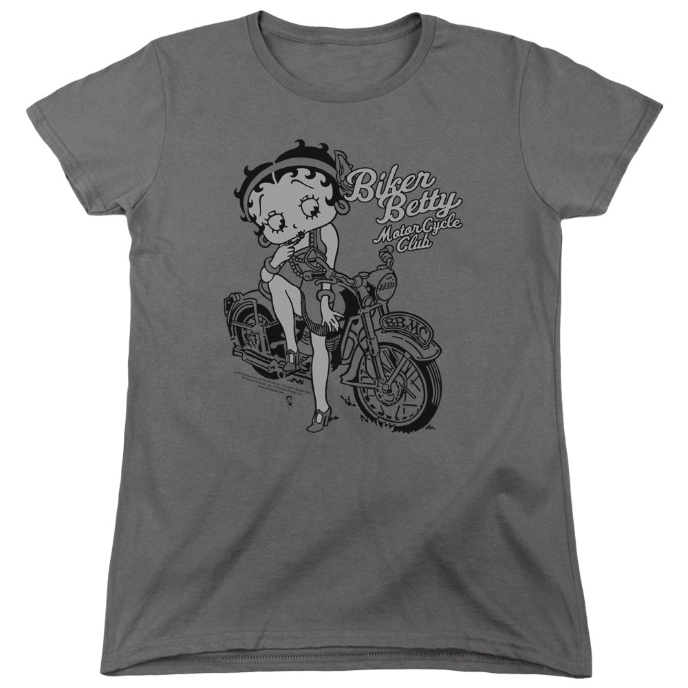 Betty Boop Biker Betty Motorcycle Club Womens T-Shirt