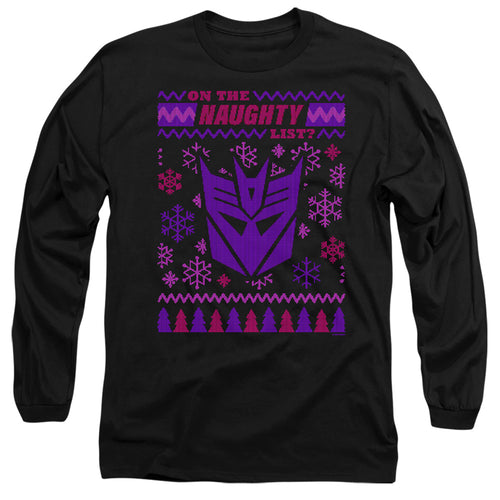 Transformers Decepticon Naughty List Ugly Christmas Long Sleeve T-Shirt