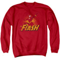 Justice League Flash Rough Distress Crewneck Sweatshirt