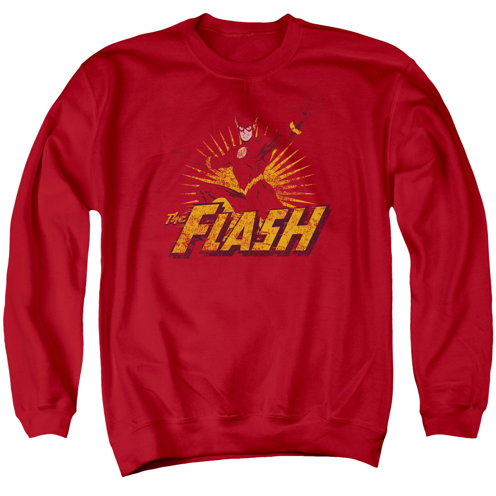 Justice League Flash Rough Distress Crewneck Sweatshirt