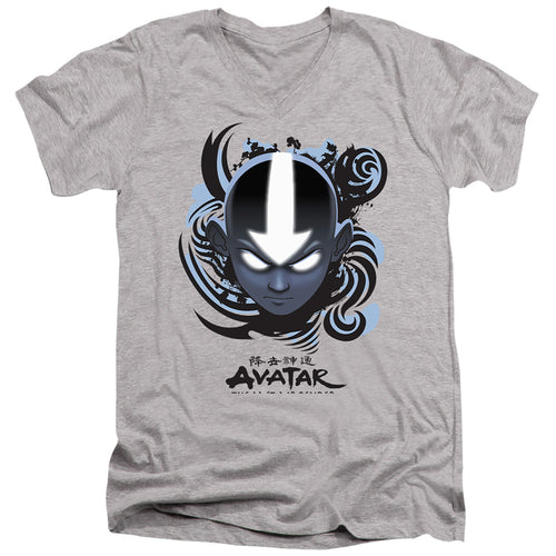 Avatar: The Last Airbender Airbender Blue And Black Kanji V-Neck T-Shirt
