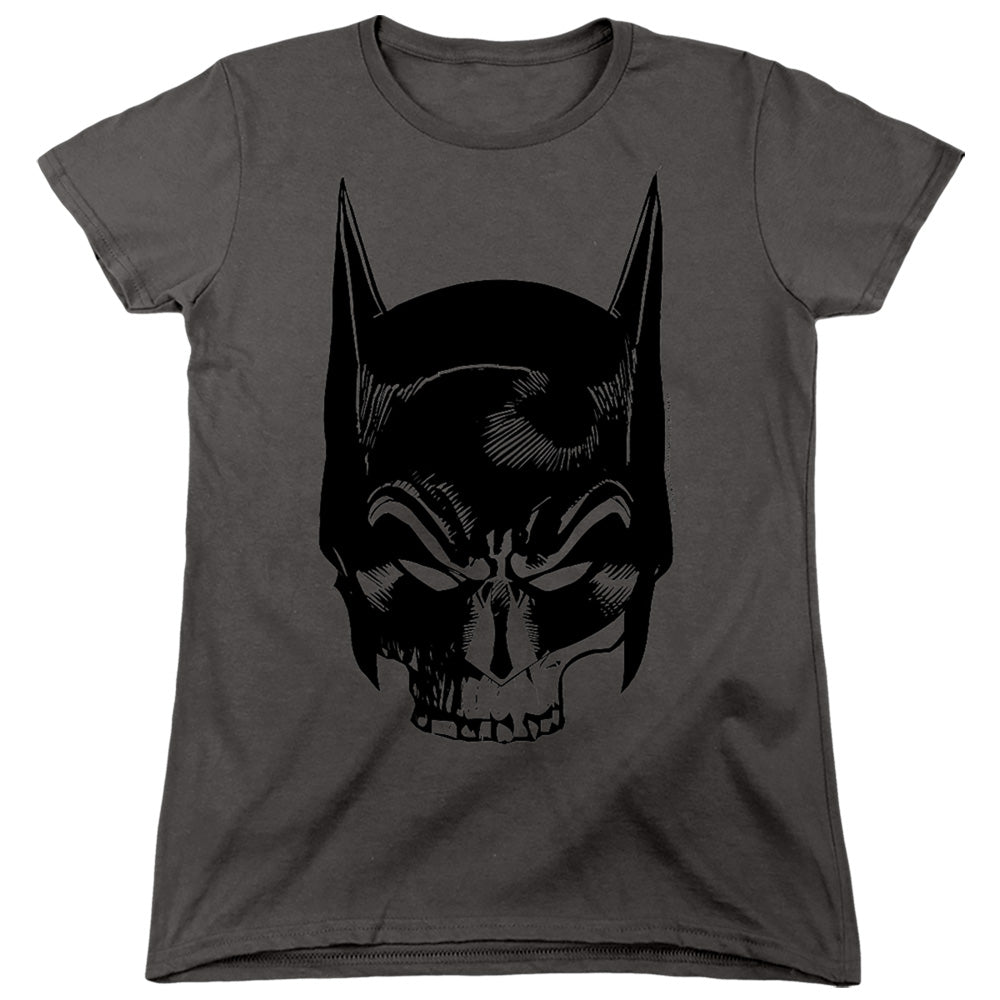 The Batman Skull on Gray Womens T-Shirt