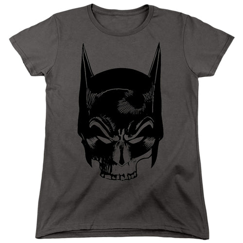 The Batman Skull on Gray Womens T-Shirt
