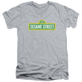 Sesame Street Logo Athletic Heather V-Neck T-Shirt