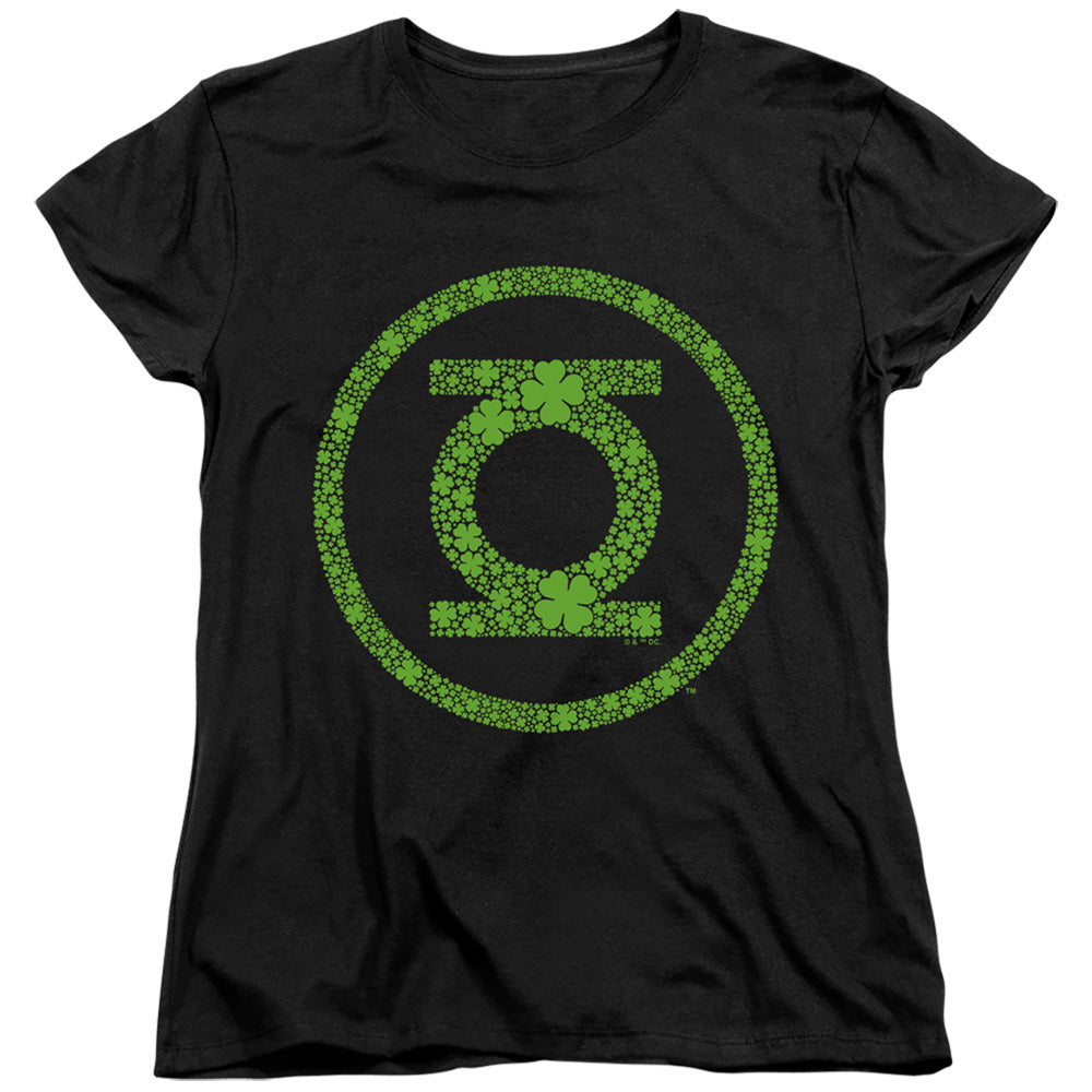 Green Lantern St. Patrick'S Day Shamrock Logo Womens T-Shirt