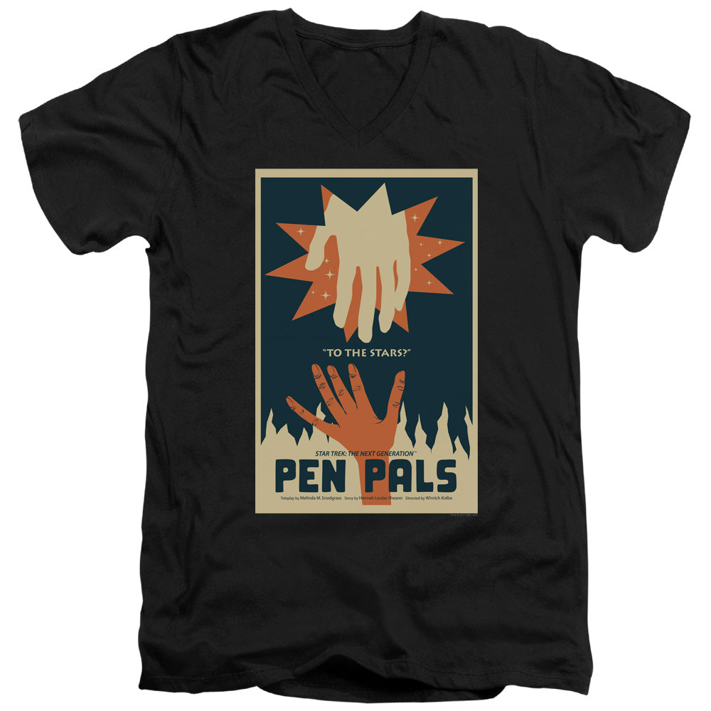 Star Trek Pen Pals Black V-Neck T-Shirt