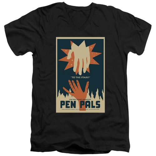 Star Trek Pen Pals Black V-Neck T-Shirt