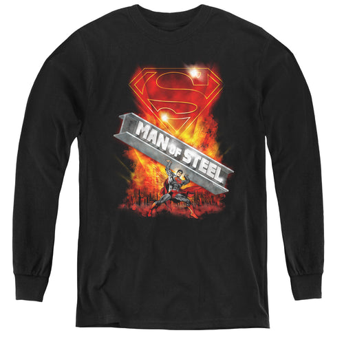 Superman Steel Girder Youth Long Sleeve T-Shirt