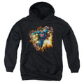 Superman Blasting Through Youth Hoodie