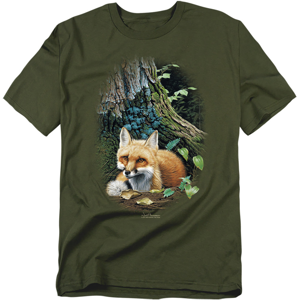Wild Wings Cozy Retreat Red Fox T-Shirt