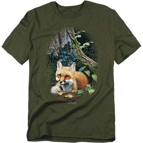 Wild Wings Cozy Retreat Red Fox T-Shirt