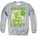 Care Bears Kiss Me I'M Lucky St. Patrick'S Day Good Luck Bear Crewneck Sweatshirt