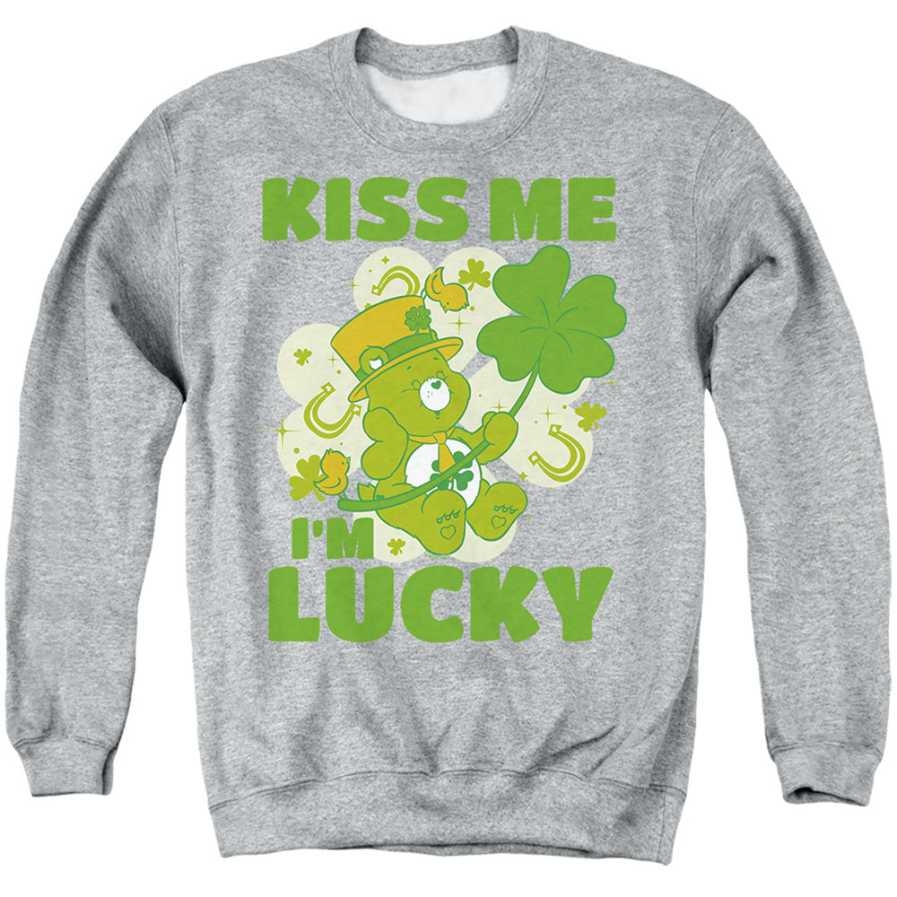 Care Bears Kiss Me I'M Lucky St. Patrick'S Day Good Luck Bear Crewneck Sweatshirt