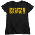 The Batman Text on Black Womens T-Shirt