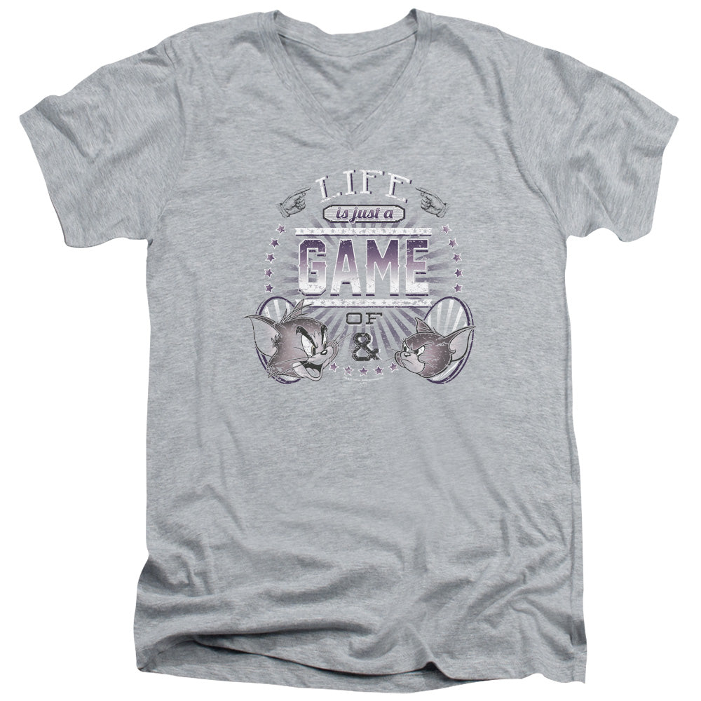 Tom and Jerry Life Is a Game V-Neck T-Shirt
