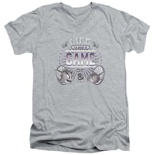 Tom and Jerry Life Is a Game V-Neck T-Shirt