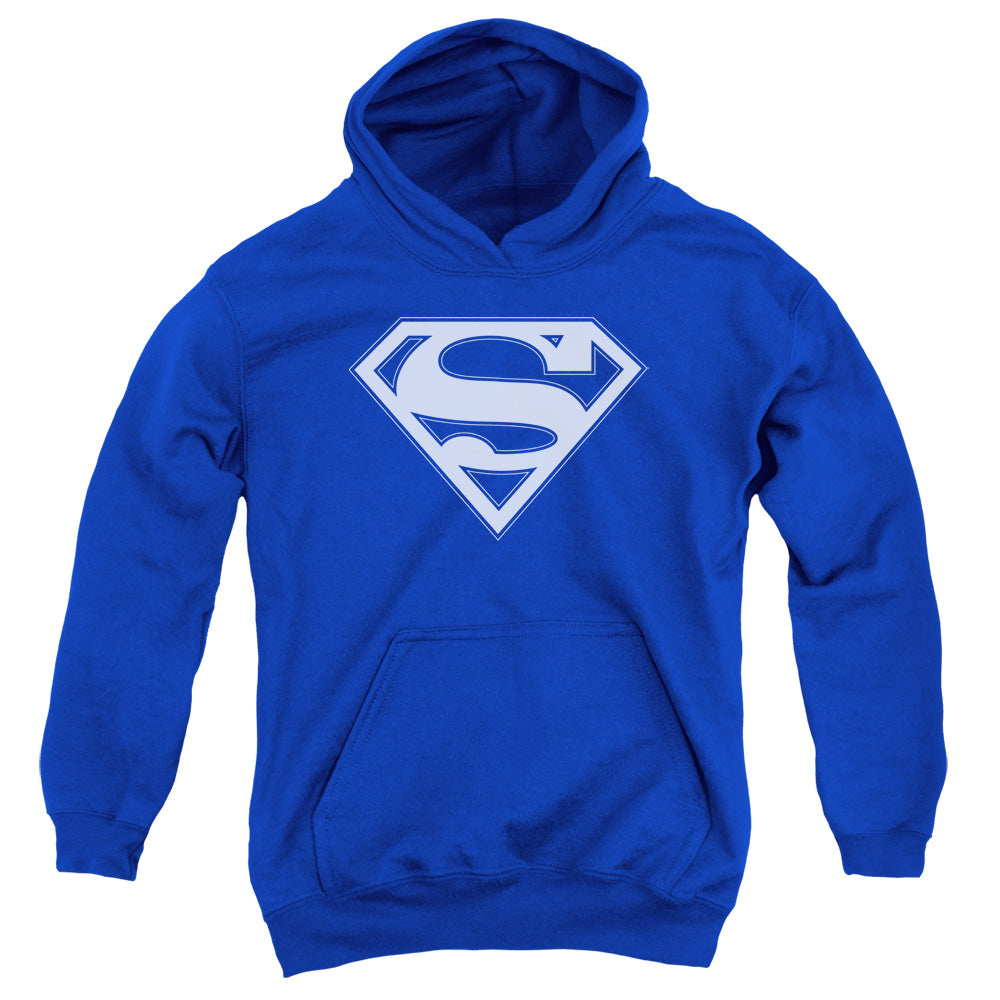 Superman Blue & White Shield Royal Youth Hoodie