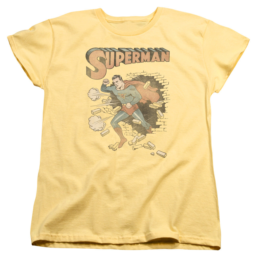 Superman Vintage Breakthrough Womens T-Shirt