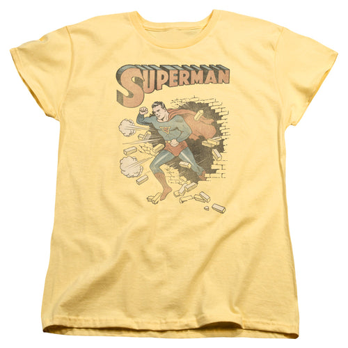 Superman Vintage Breakthrough Womens T-Shirt