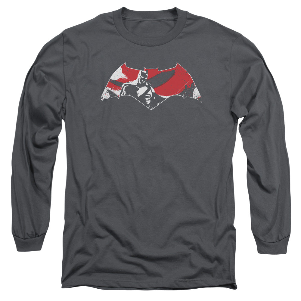 Batman v Superman Armor Splatter Logo Long Sleeve T-Shirt