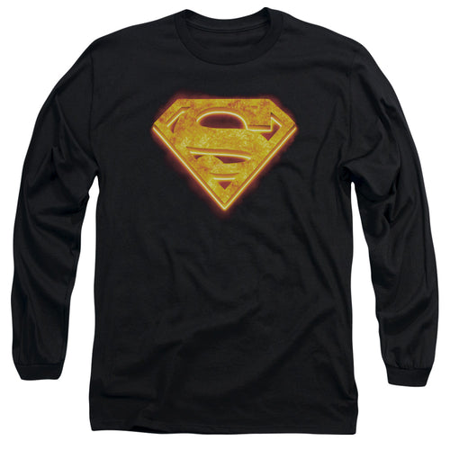 Superman Hot Steel Shield Long Sleeve T-Shirt