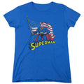 Superman American Flag Womens T-Shirt