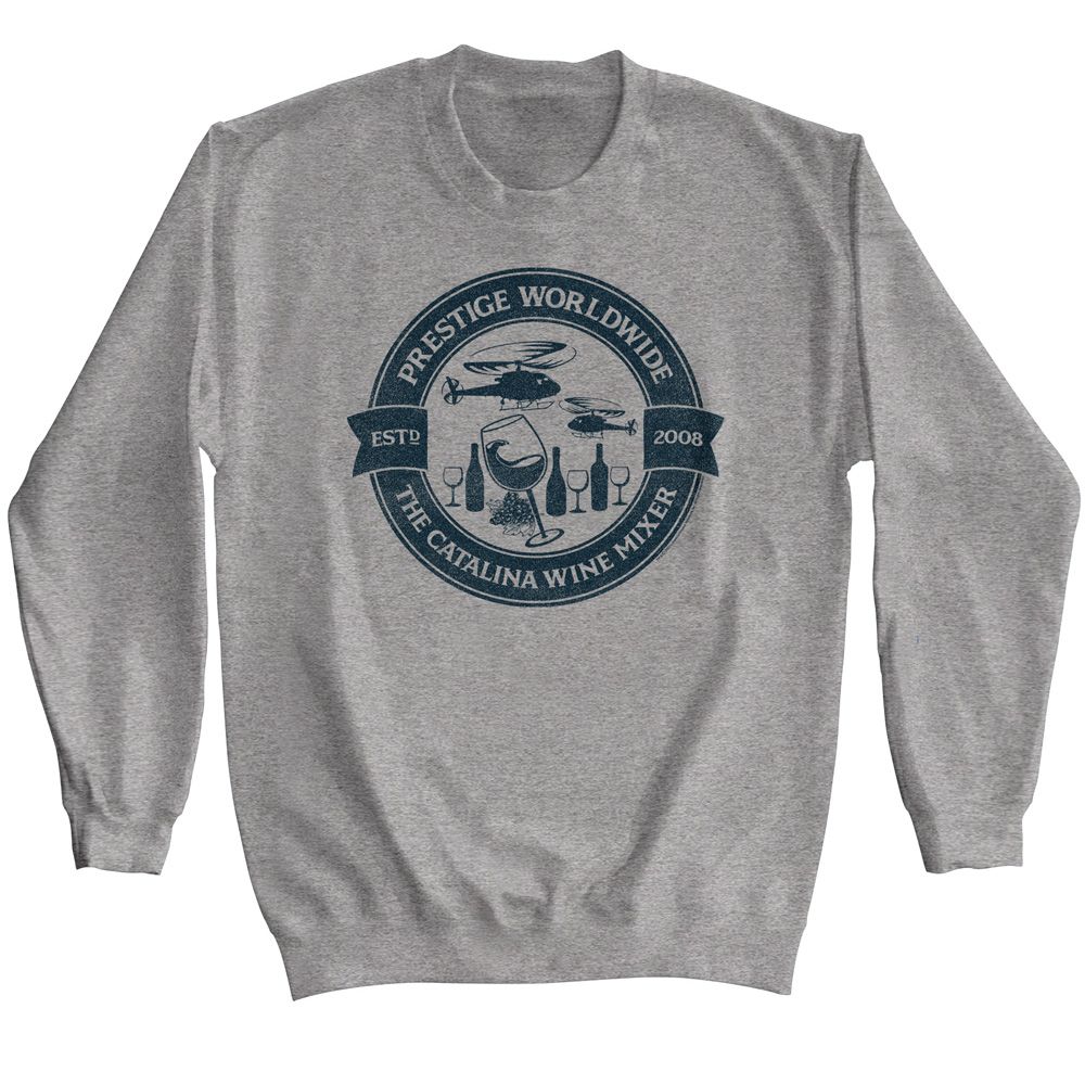 Graphite Step Brothers sweatshirt featuring Step Brothers Catalina Wine Mixer Circle design