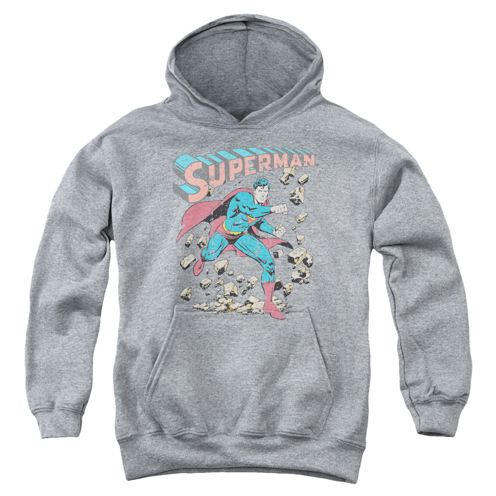 Superman Mad at Rocks Youth Hoodie