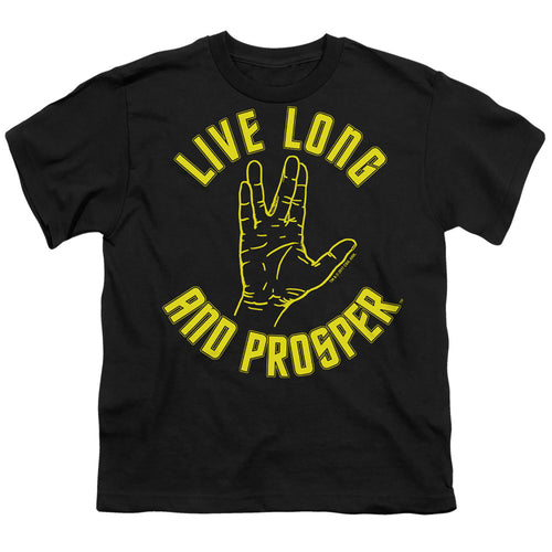 Star Trek Live Long and Prosper Hand Black Youth/Toddler T-Shirt