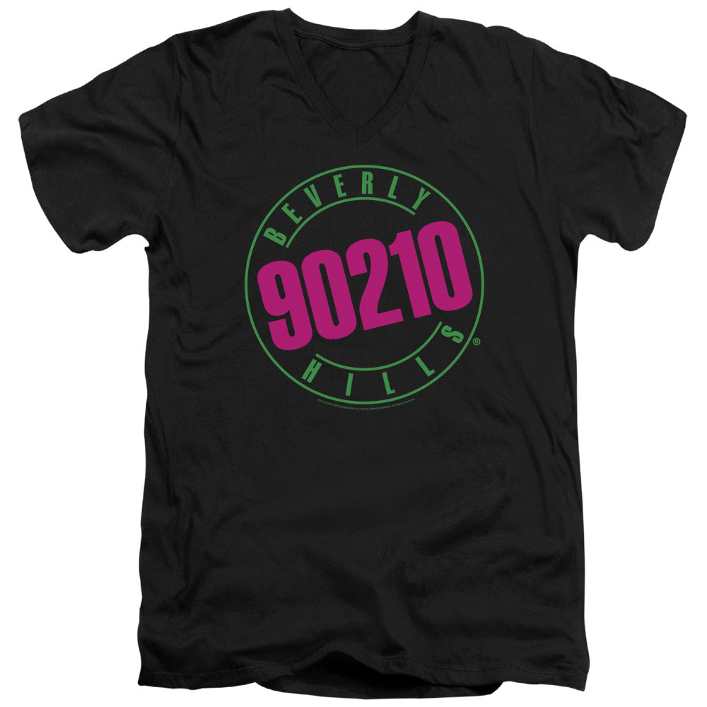 Beverly Hills 90210 Neon Logo V-Neck T-Shirt
