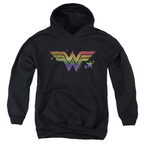 Wonder Woman Rainbow Logo Youth Hoodie