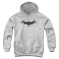 Batman Bat Swarm Logo on Athletic Heather Youth Hoodie