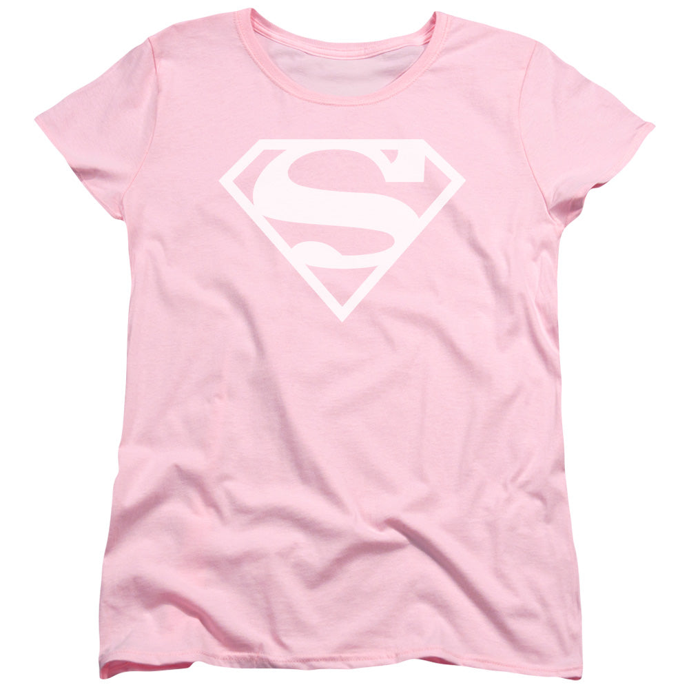 DC Comics Superman Shield on Pink Womens T-Shirt