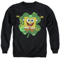 Spongebob Squarepants St. Patrick's Day Spongey Four Leaf Clover Crewneck Sweatshirt