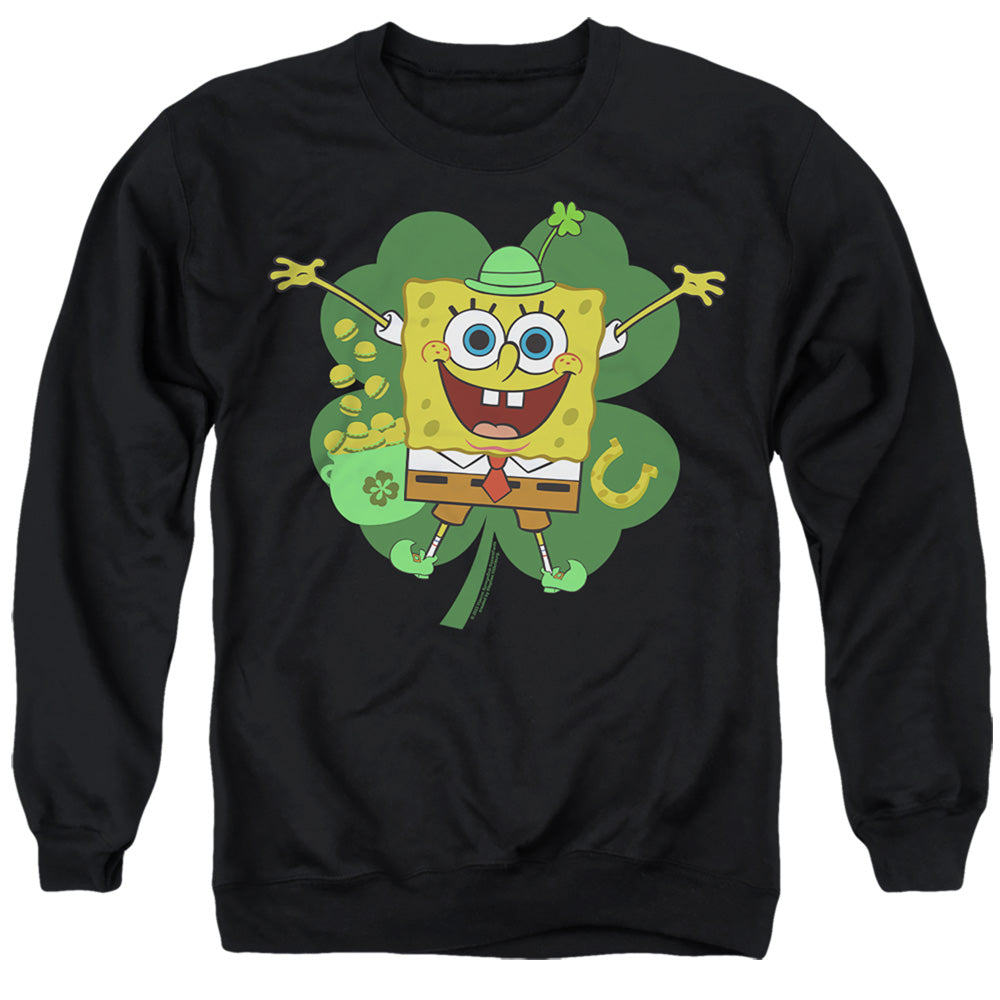 Spongebob Squarepants St. Patrick's Day Spongey Four Leaf Clover Crewneck Sweatshirt