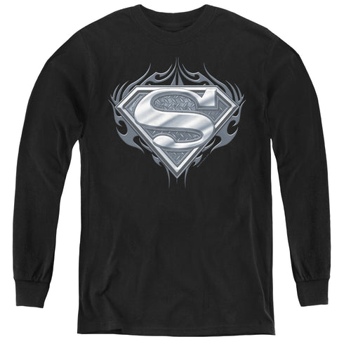 Superman Biker Metal Youth Long Sleeve T-Shirt