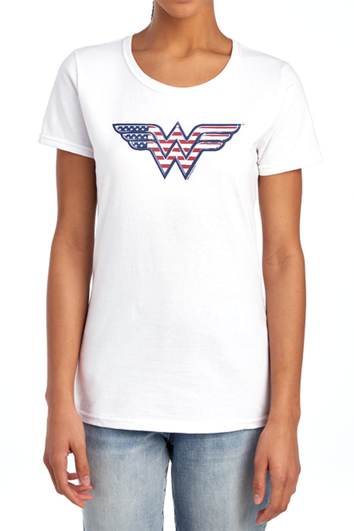 DC Comics Red,White & Blue Womens T-Shirt